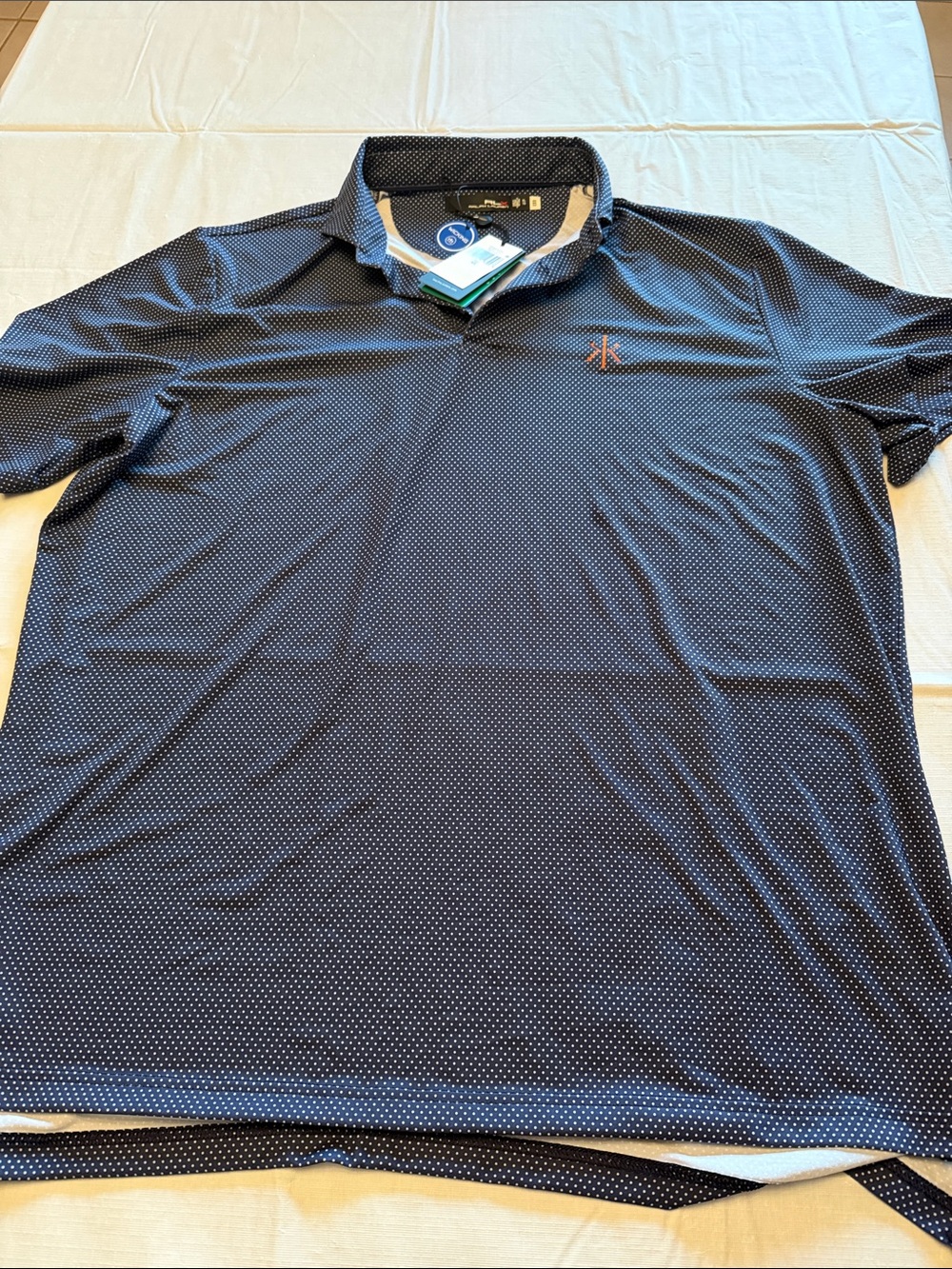 Ralph Lauren Navy Polo with Tiny White Dots